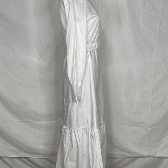 La/Simona Women’s Layered Embroidered Cotton Midi Dress Size XS White - Picture 9 of 9